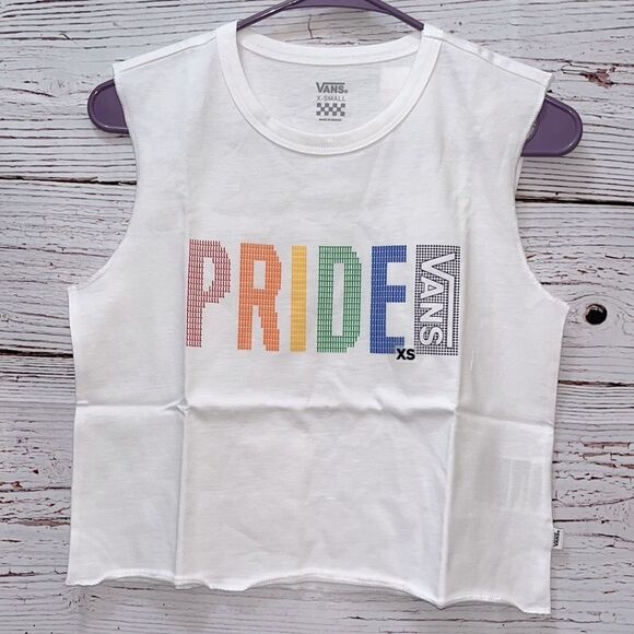 VANS Woman’s Pride Cropped Muscle Tank Top - Picture 3 of 8